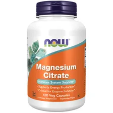 Citrato de Magnesio 120 Capsulas Now Foods Magnesium Citrate Foto mini 1