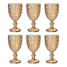 Cj 06 Taças De Vidro Vencedor 300ml Âmbar Foto  mini 1