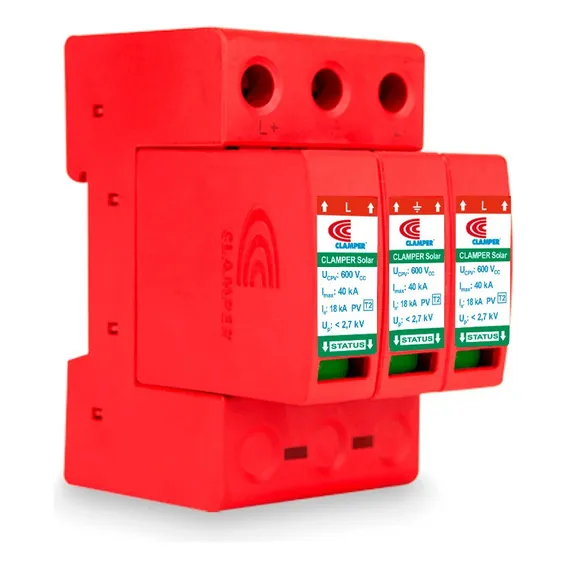 Clamper Solar Dps 40ka 600v Protetor Raio Surto Tripolar Foto 1