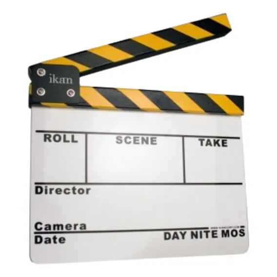 Claquete Cinema Filme Profissional Acrílico Amarelo 24x30 Foto 1