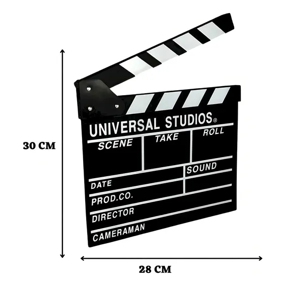 Claquete De Cinema Hollywood Ou Decoração Youtube 30x28cm Foto 1