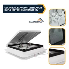 Claraboia Exaustor Ventilador Duplo Motorhome Trailer 12v Foto mini  2