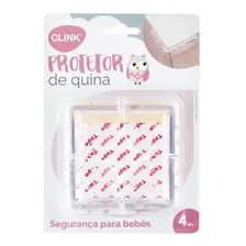 Clink Kit 4 Protetor Quina Armário Móveis Cantoneira Criança Bebê Cor Transparente Foto mini 3