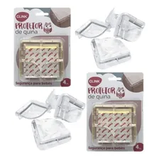 Clink Kit 4 Protetor Quina Armário Móveis Cantoneira Criança Bebê Cor Transparente Foto mini 4