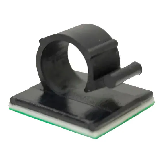 Clip Base Fixadora Abraçadeira Autoadesivo 6mm - 50pçs Preta Foto 1