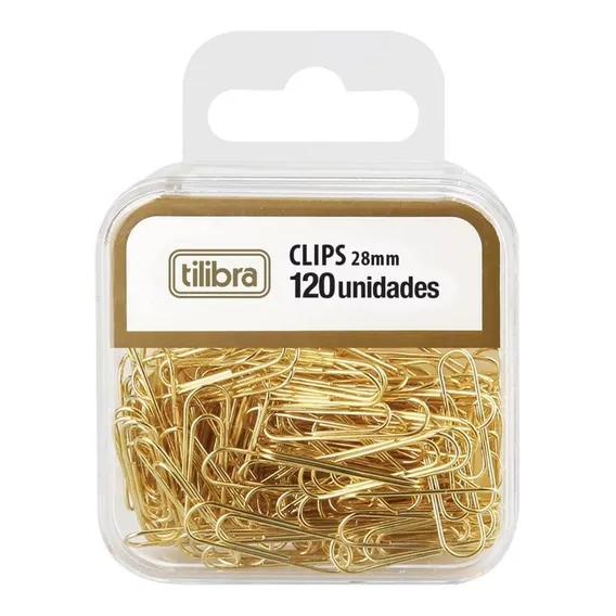 Clips 28mm Dourado 120 Unidades Tilibra Foto 1