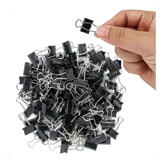 Clips De Papel Borboleta Prendedor 19mm Caixinha Com 40 Und Cor Preto Foto 1