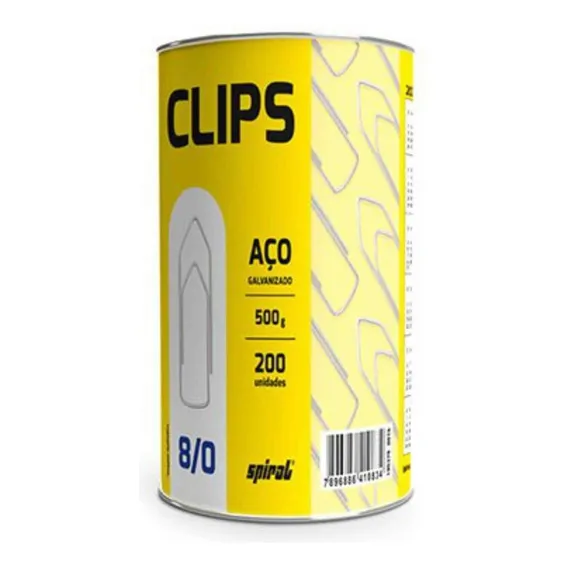 Clips  Galvanizado (lata C/500g) Spiral Pt 1 Un Cor Prateado Foto 1