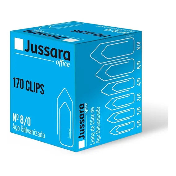 Clips P/papel Galvanizado 8/0 - Cx C/ 170 Un Cor Branco Foto 1