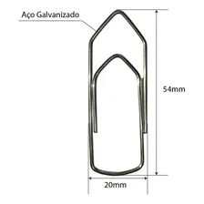Clips P/papel Galvanizado 8/0 - Cx C/ 170 Un Cor Branco Foto mini 2