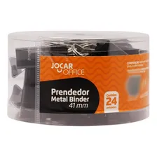 Clips Prendedor Papel 41mm 24un Preto Grampo Binder Grande Foto mini 3