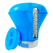 Clorador Dosador Flutuante De Cloro Piscinas Com Termômetro Foto  mini 1