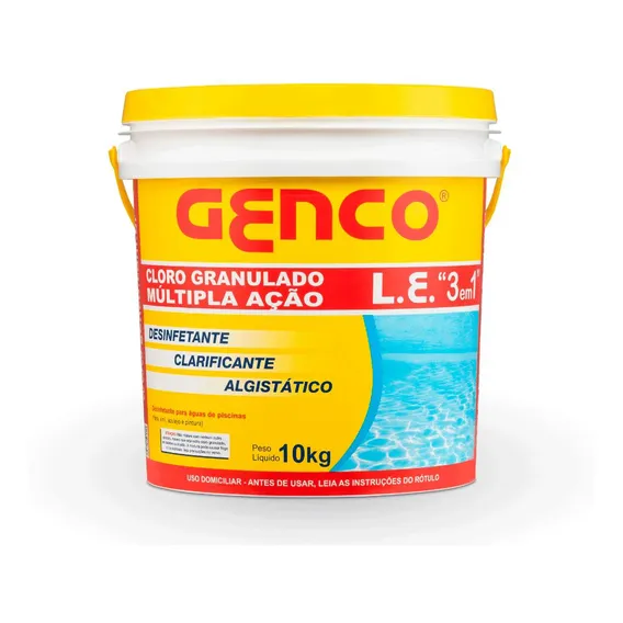 Cloro Para Piscina Granulado Múltipla Ação 3 Em 1 10kg Genco Foto 1