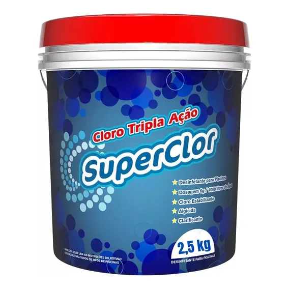 Cloro Superclor Clorup 3 Em 1 Para Piscinas Balde 2.5 Kg Foto 1