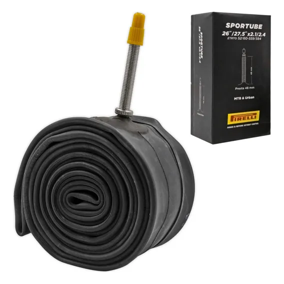 Câmara Ar Bicicleta Aro 27,5 Mtb Valvula Presta 48mm Pirelli Foto 1