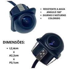 Câmera De Ré Mini 2 Em 1 13mm 12v Com Suporte Borboleta Foto mini 4