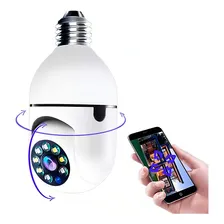 Câmera de vigilância Lâmpada Wifi Panoramic 1080P C Cor branca Foto mini 1