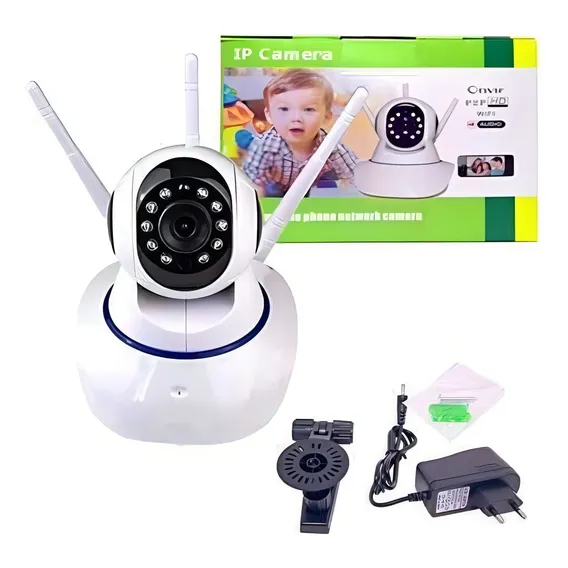 Câmera Monitoramento Ip Com Áudio Com Wi-fi Foto 1
