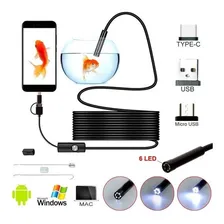 Câmera Sonda Endoscópica 5m Plug Tipo C Micro Usb Android Foto mini 4