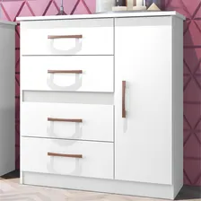 C么moda 4 Gav 1 Porta Lu铆za Multim贸veis Cr4157 Bco/rosa/azul Cor Branco Foto mini 1