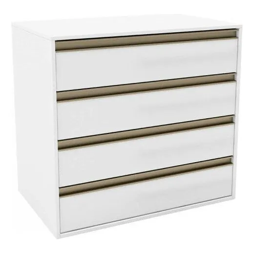 C么moda 4 Gavetas Pux Belmax Branco Fh Foto 1