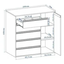 C么moda 5 Gavetas 1 Porta Auriva Belmax Branco Ih Foto mini 4