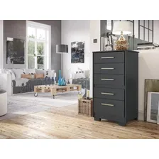 Cmoda Gaveteiro Primacy 5 Gavetas Preto Fosco Batrol Foto mini 4