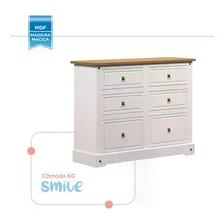 C么moda Infantil 6 Gavetas Smile M贸veis Serpil Bege Foto mini 3