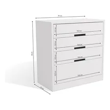 C么moda Kappesberg 4 Gavetas Branco S824 Foto mini 3