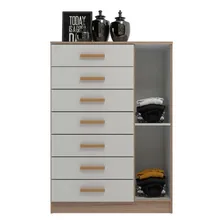 C么moda New M么naco 1 Porta 7 Gavetas Demoli莽茫o/branco - Cor Branco Foto mini 3