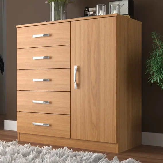 Cômoda Sapateira Evidência Zurique 1 Porta 5 Gavetas Foto 1