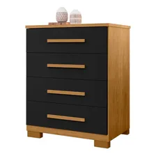 C么moda Thor 4 Gavetas Em Madeira Com Quatro Gavetas Preta Casa Lustre Foto mini 1