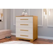 C么moda Thor 4 Gavetas Em Madeira Cor Off White Casa Lustre Foto mini 2