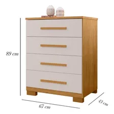 C么moda Thor 4 Gavetas Em Madeira Cor Off White Casa Lustre Foto mini 4