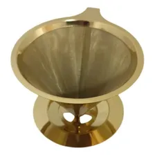 Coador Filtro De Café Aço Inox Sem Uso De Papel 102 Dourado Foto mini  3
