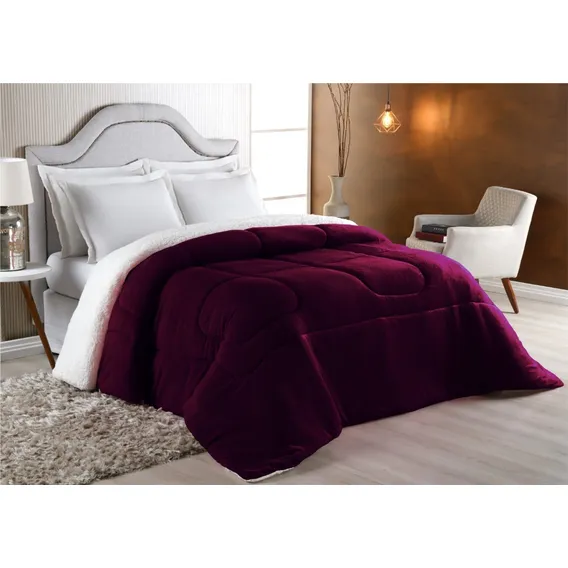 Coberdrom Casal Queen Size Sherpa Edredom Cobertor Pele Foto 1
