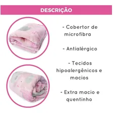 Cobertor Antialergico Bebe Microfibra Manta Menina Macia Foto mini 4