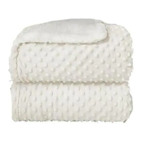 Cobertor Donna Laço Bebê Plush Com Sherpa Dots Branco Bolinhas Foto 1