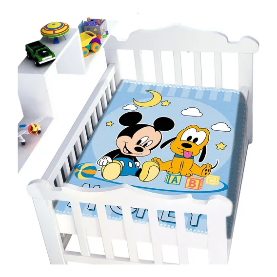 Cobertor Infantil Disney Baby Mickey Jolitex Azul 90x110cm Foto 1