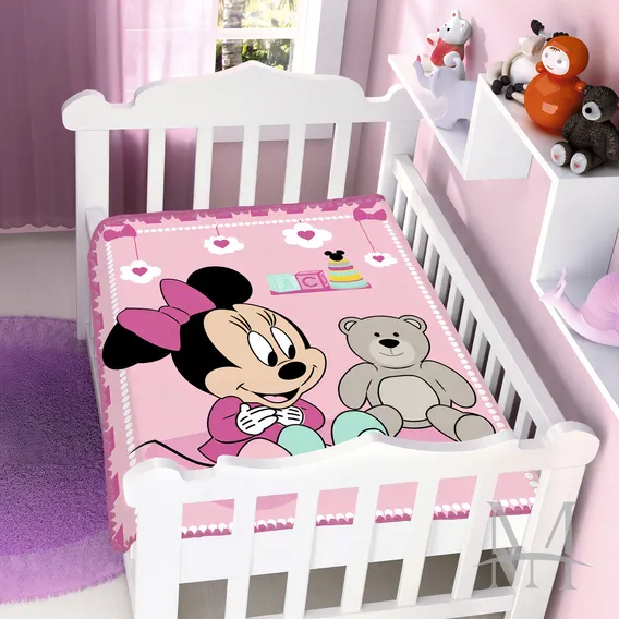 Cobertor Jolitex Infantil Disney Berço Minnie Surpresa Rosa Foto 1