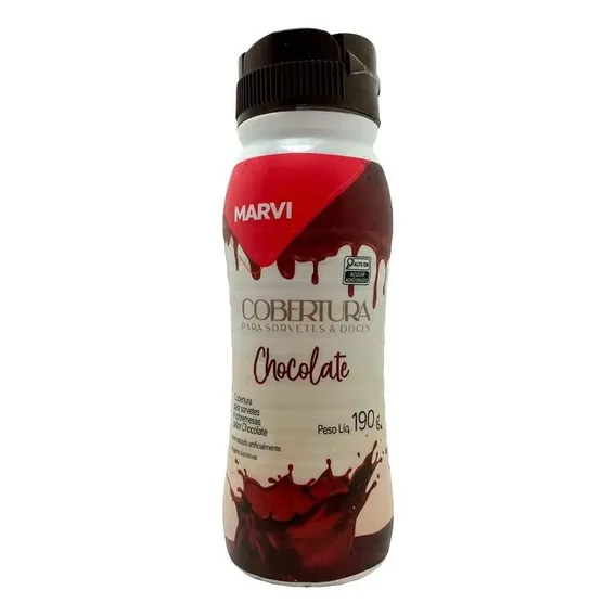 Cobertura Para Sorvete Chocolate 190g - Marvi Foto 1