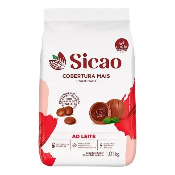 Cobertura sicao mais gotas chocolate ao leite 1,01kg Sicao ao leite Foto 1
