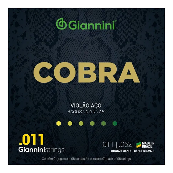 Cobra 011 Encordoamento Giannini Violao Geeflk Bronze Foto 1