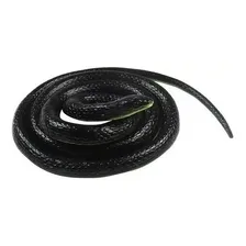 Cobra Falsa Serpente Realística Borracha Pegadinha 130cm Cor Preta Foto mini 3