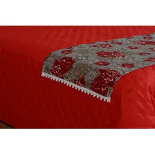Cobre Leito Matelado Com Xale 4 Peças Vermelho Casal Foto mini 3