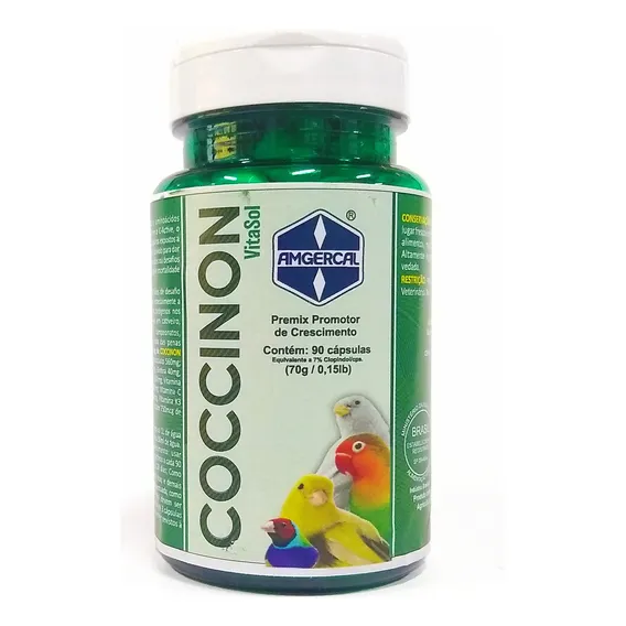 Coccinon 90 Cápsulas 70g Amgercal Premix Coccidiostático Cor Espelho Foto 1