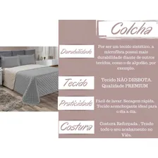 Cocha Casal Queen Microfibra Cobre Leito Costura Reforçada Cor Cinza Foto mini 4