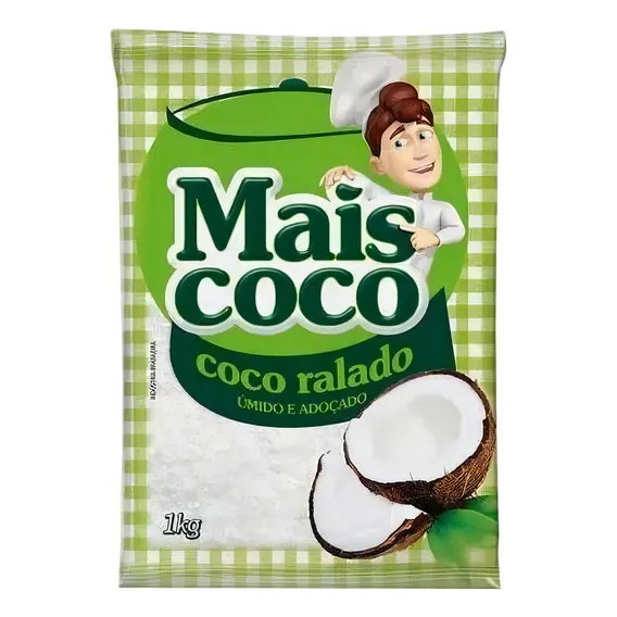 Coco Ralado Úmido Adoçado Mais Coco Pacote 1 Kilo Foto 1