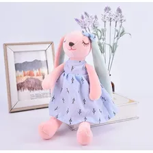 Coelhinha Pelúcia Naninha Bebê Orelhas Longas Vestido Azul 35 Cm Foto mini  3