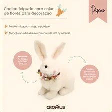 Coelhinho Com Flores Decorativo Em Poliéster 30x20 Cm Foto mini 2